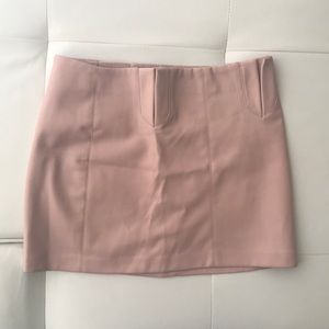 Pink Faux Leather Skirt